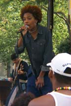 [ macy gray performing earlier in the day at the flag pavillion ]