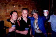 [ tim hayes, peter, and the flaming sideburns' eduardo at garage shock '99 ]